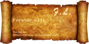 Forster Lili névjegykártya